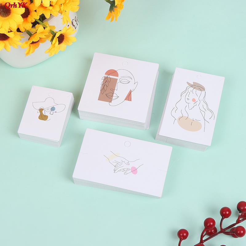 50/100pcs Earring Display Card Necklace Holder Set For Packing Jewelry Organizer Ear Studs Earrings And Jewelry Display Supplies