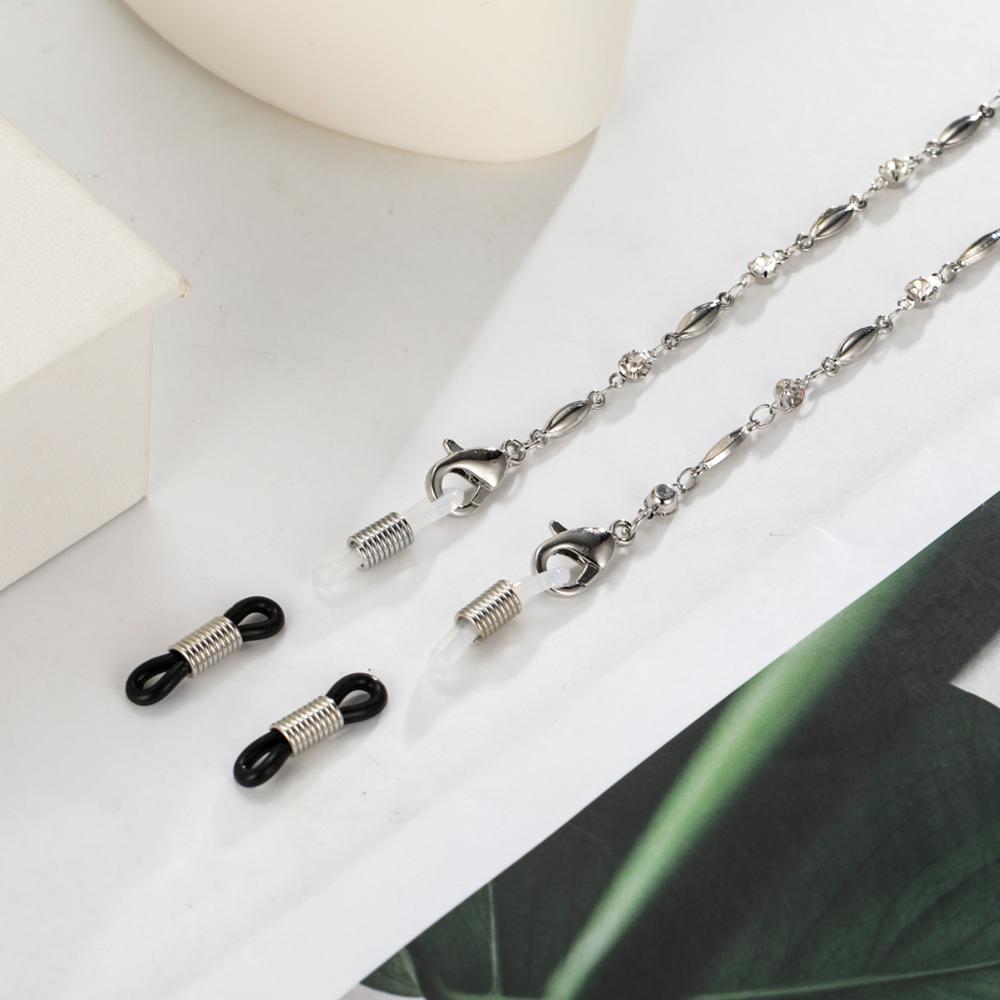 Skyrim New Crystal Metal Sunglasses Chains Women Gold Color Neck String Cord Reading Glasses Chain Eyewear Strap Lanyard Holder