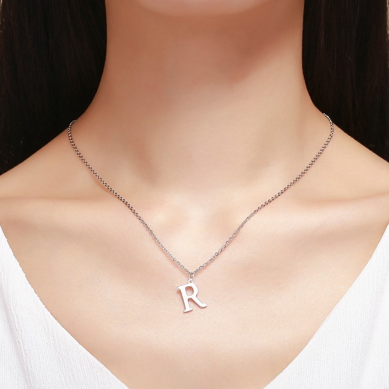 Real Pure 925 Sterling Silver Letters A-Z Initial Charms Pendant For Women Girls Pingente Undertale Gift For Friends Men Jewelry