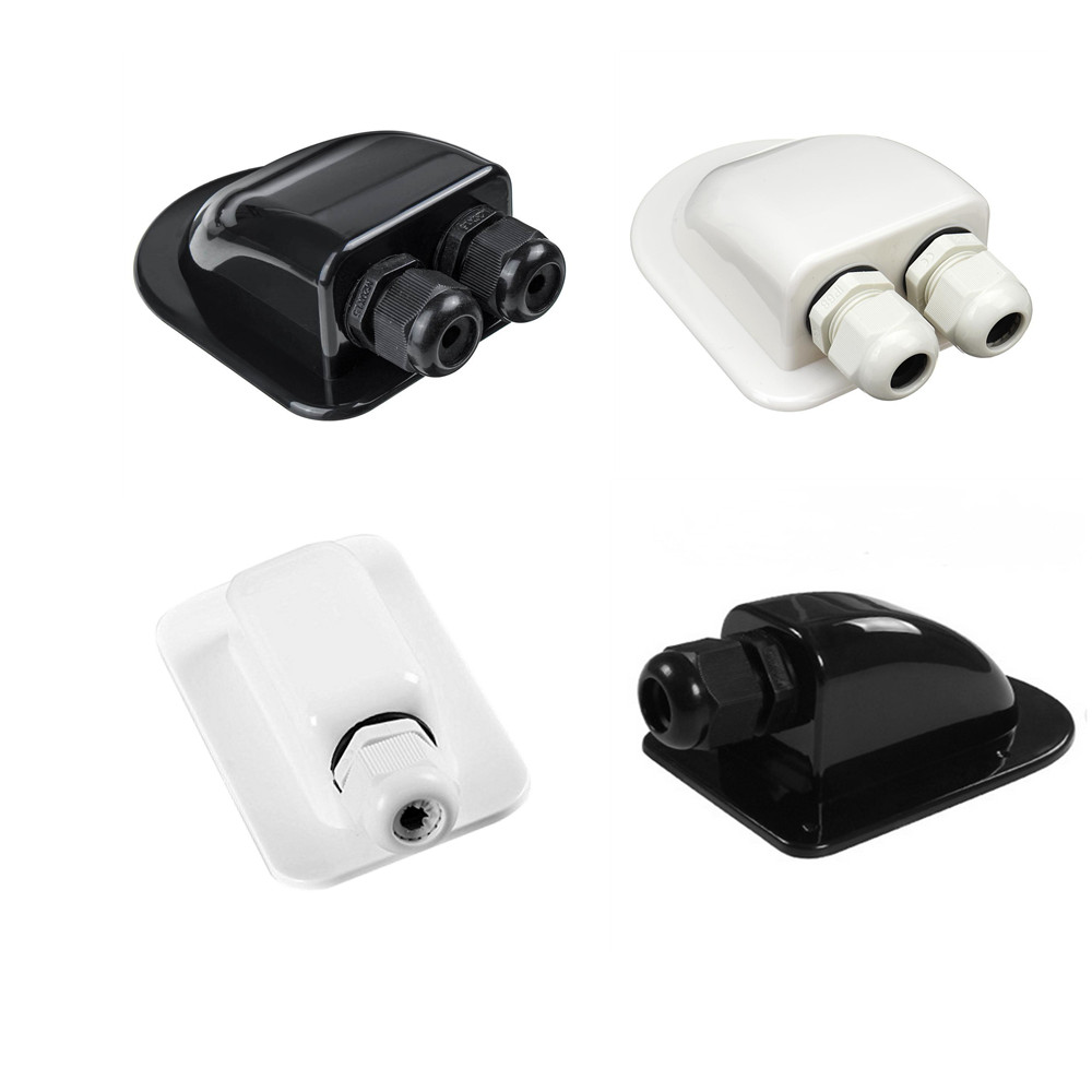 Double Wire Entry Gland Box Solar Panel Roof Wire Entry Gland Box Cable Motorhome White Double Hole RV Yacht Car Accessories New