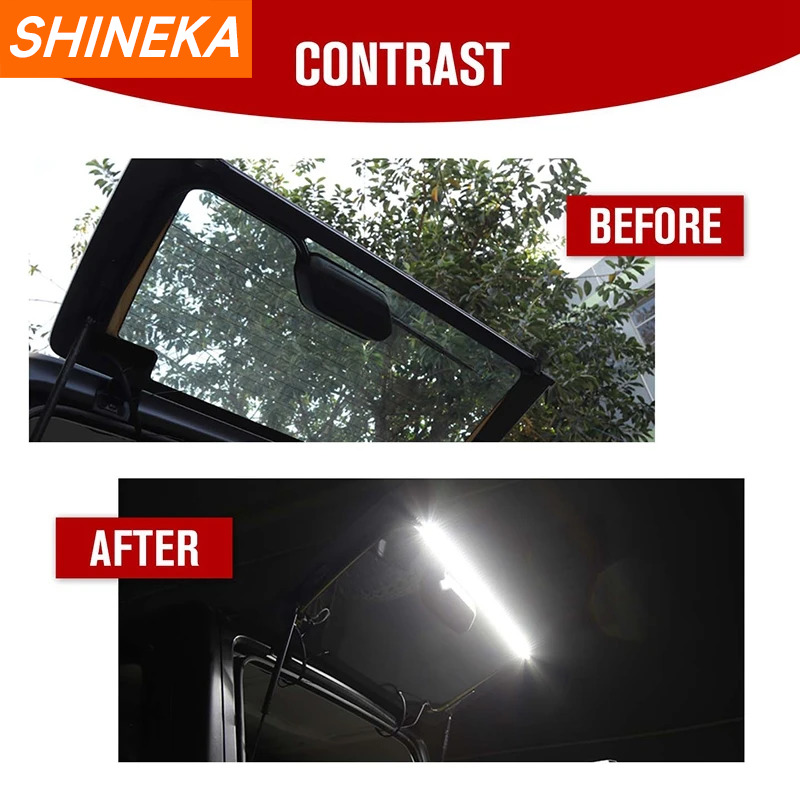 SHINEKA Tailgate Trunk Glass Lift Gate Light Bar with Remote Control for Jeep Wrangler TJ JK JL 1997-2023 Interior Accessories
