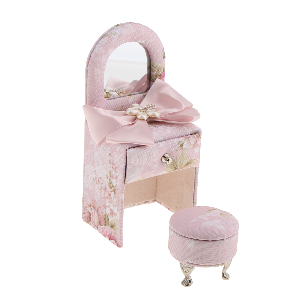 Small Sofa Furniture Shape Childrens Kids Musical Jewellery Box Perfect Gift Pink Butterfly Fabric Mini Furniture Jewelry Box