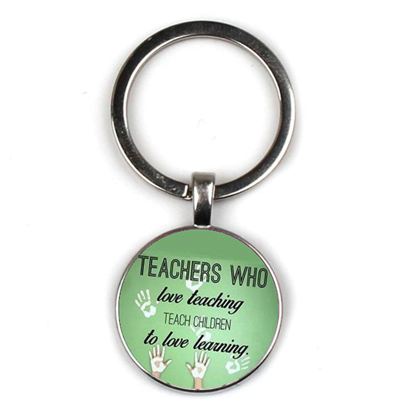 Christmas Teacher's Day Gift Merci Maitresse Keychain Cute Jewelry Charm Female Bag Key Chain Pendant Car PendantLobster Clasp