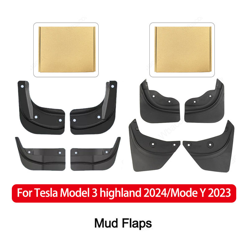 For Tesla Model 3 Highland 2024 Model Y 2023 Car Mud Flaps Front Rear Wheel Splash Guards Mud Fender Kit For model y Accessories