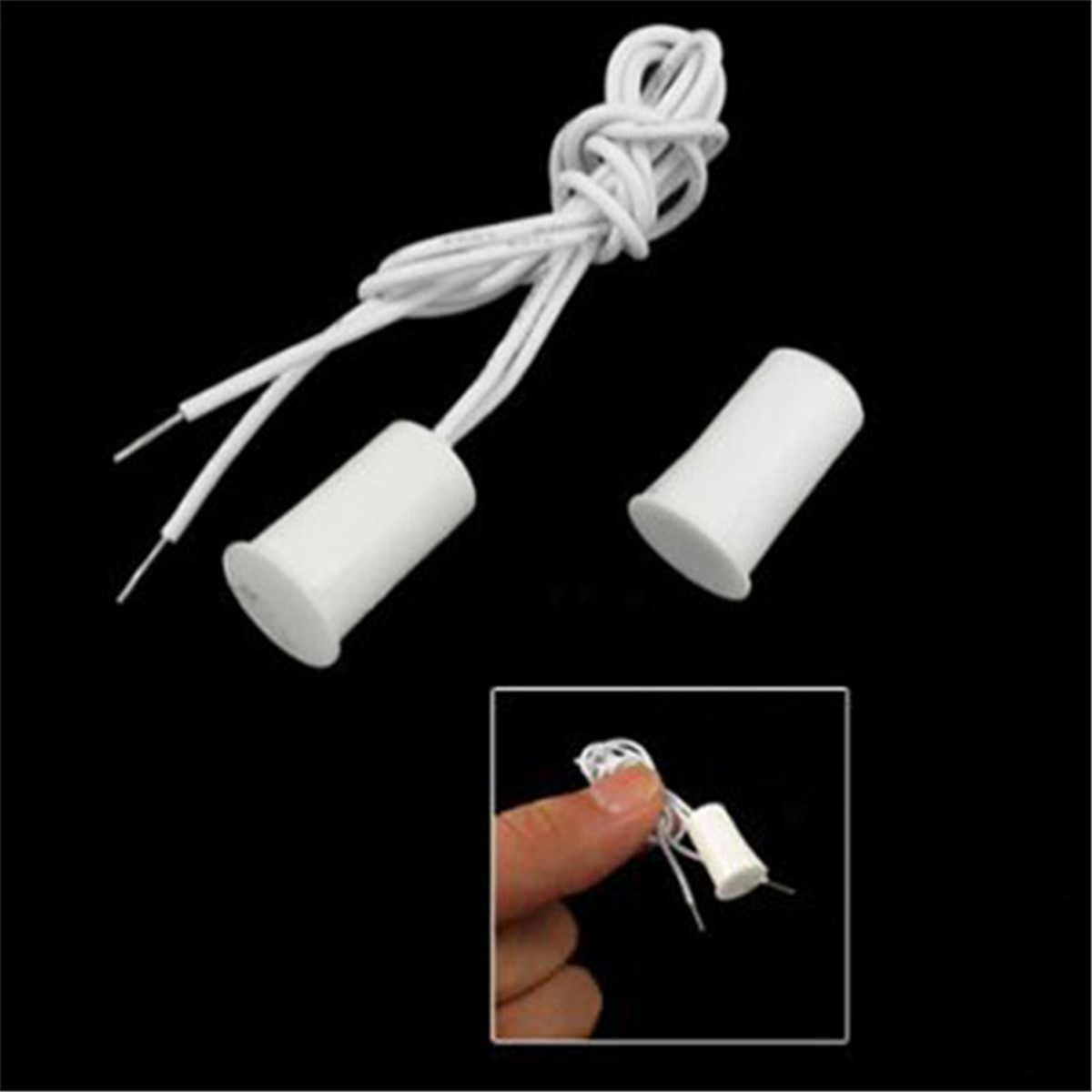 5pcs DC 12V White Wired Home Doors And Windows Sensor Embedded Magnetic Contacts Security Reed Switch Alarm