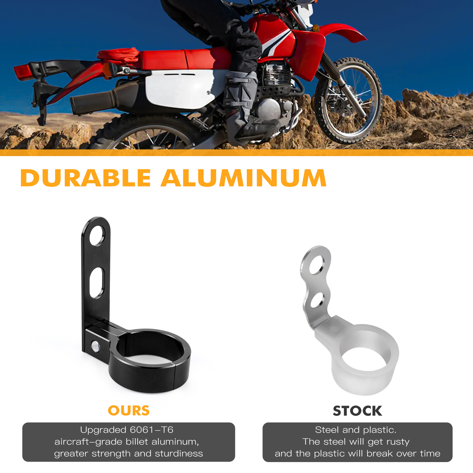 For Honda XR650L Billet Aluminum Front Brake Hose Line Clamp Guide Holder XR 650L 1993-2023 2022 2021 2020 2019 2018 2017 2016