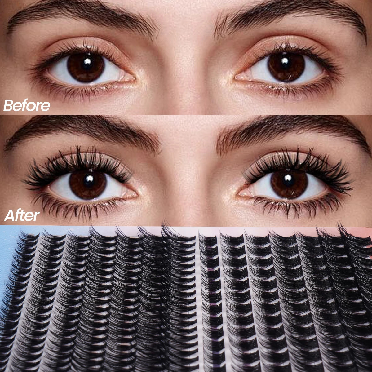 280 Pcs Cluster Lashes 40P 30P Fishtail Type Grafted Eyelashes 8~16mm Natural Vivid Eye Makeup Lashes Extension Individual Lash 240624