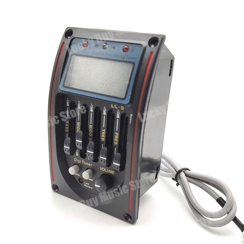 LC-5/4 5 Band Acoustic Guitar Preamp EQ Equalizer Pickup Tuner System with Micro Phone Pickup for Acoustic Guitar