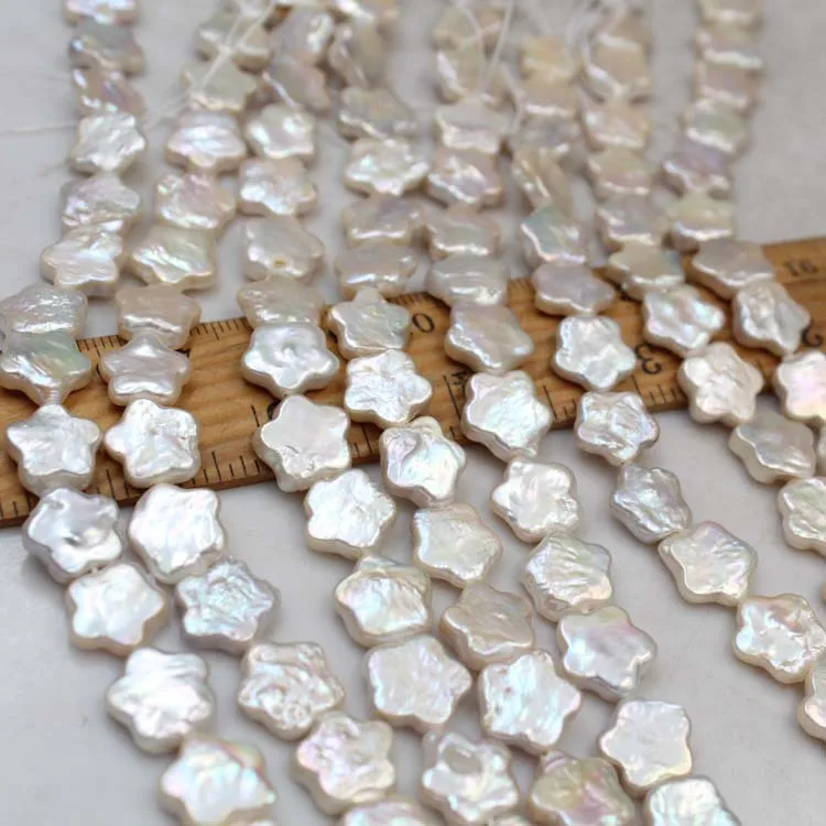 Star Shape Natural Freshwater Pearl Bead Baroque White Punch Loose Beads for Jewelry Making DIY Bracelet Necklace Earrings Craft