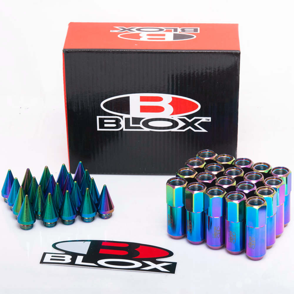 Blox 20Pcs 12X1.5 Or 12X1.25 Spiked Aluminium 60MM Extended Tuner Wheels Rims Lug Nuts Racing Jdm AF-550NSPK