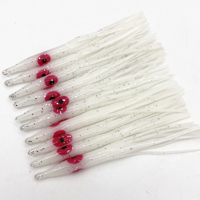 15Pcs*8cm Luminous Needle-shaped Squid Skirts Soft Octopus Baits Lures Tackle Craft for Jigging Squidy Soft Lure Jig