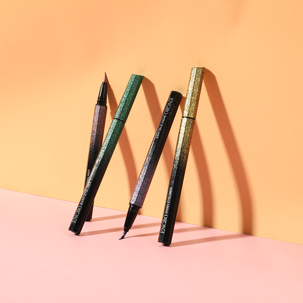 Waterproof Liquid Eyeliner Gold Color Liquid Glitter Eyeliner Durable Long Lasting Shiny Sequins Eye Pencil Makeup Beauty Tool