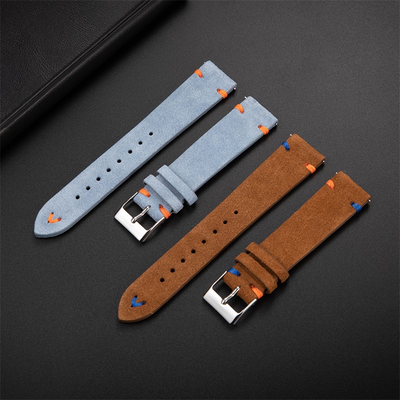 Watchband 20mm For Samsung Galaxy Watch Watch 42mm Gear S2 Watchband Suede Leather Bracelet Strap For Huawei Watch 2 Amazfit Bip