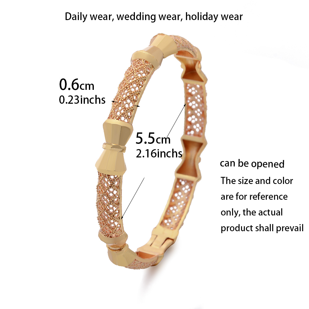 6Pcs/lot Small Butterfly Afro Bangles Gold Color Bangle For Women Dubai Bride Wedding Bracelet African Arab Jewelry Middle East
