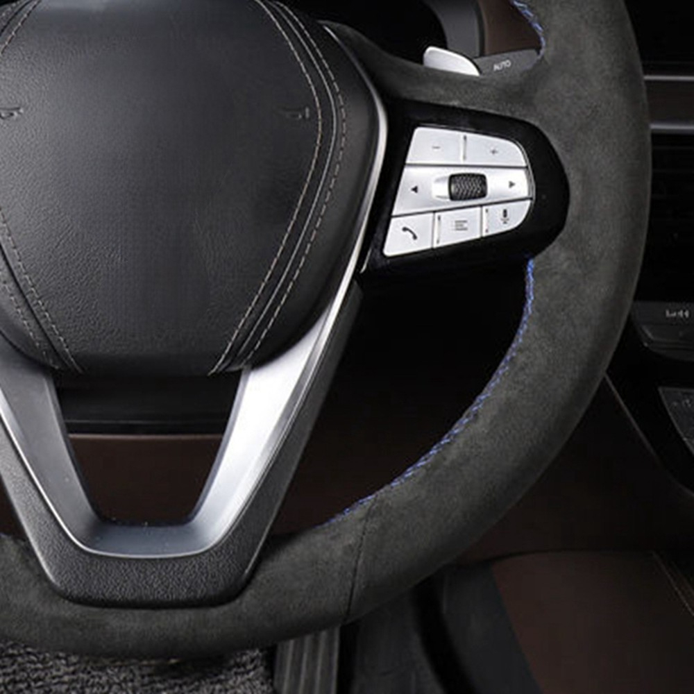 DIY Customized Non-Slip Black Suede Car Steering Wheel Cover For BMW G20 G21 G30 G31 G32 X3 G01 X4 G02 X5 G05 X7 G07 Z4 G29