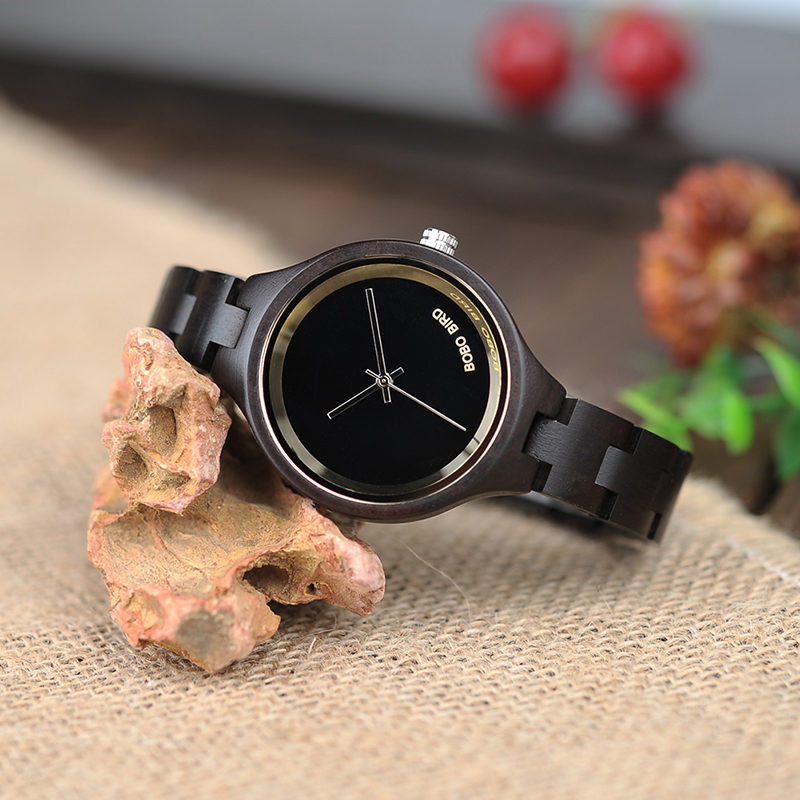 BOBO BIRD Women Watch Wooden Bamboo Quartz Watches Ladies Wristwatch relogio feminino with Full Wood Band in Gift Box