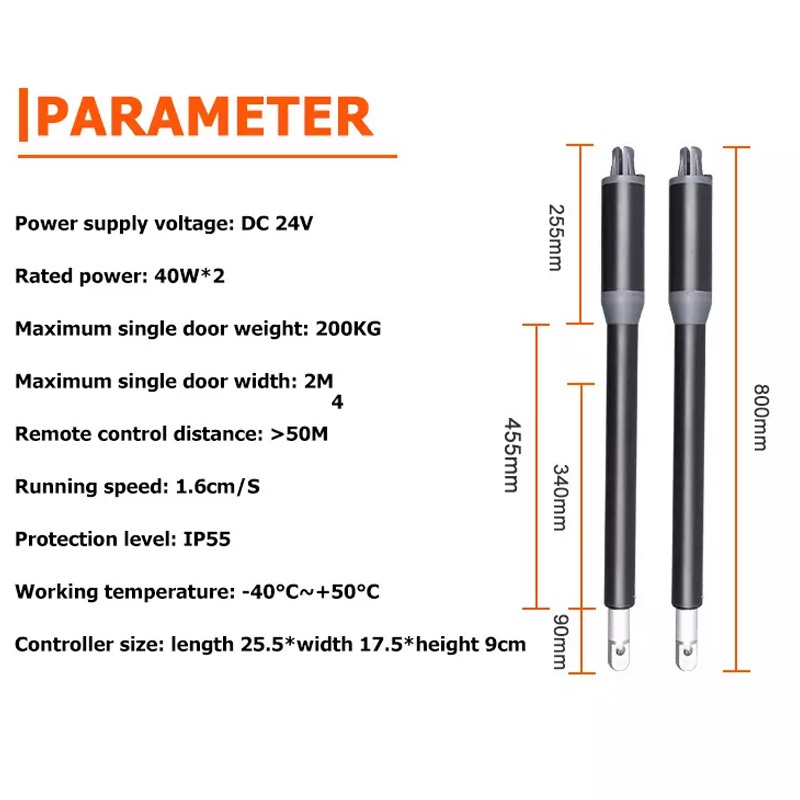Linear Actuator DC Worm Gear Automatic Swing Gate Opener (Photocells, Lamp,Push Button,Gsm Operator Optional)