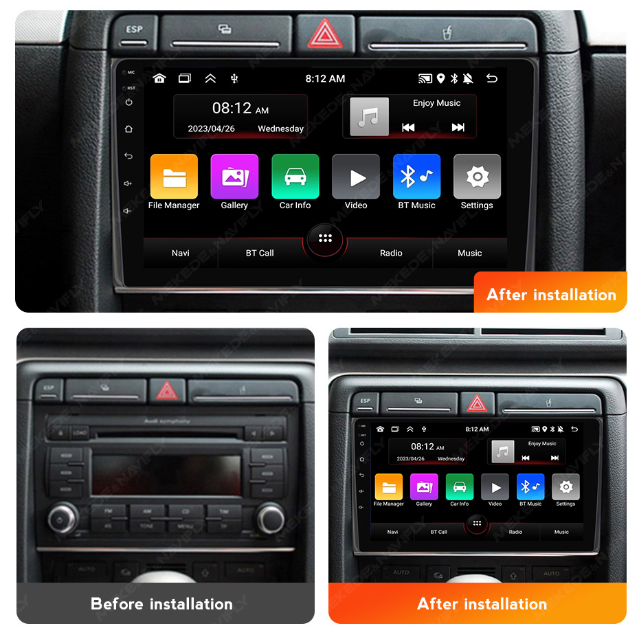 MEKEDE Android 13 Car Intelligent System for Audi A4 B6 B7 S4 RS4 SEAT Exeo 2002-2008 Radio Multimedia For Carplay Android Auto