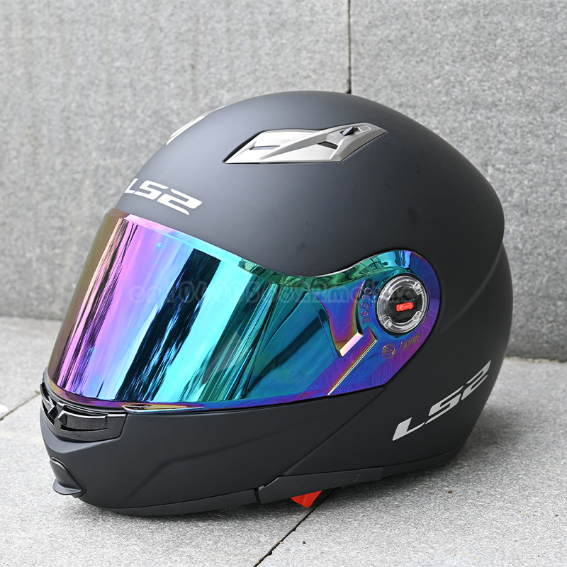 LS2 Ff370 Flip Visor for Motorcycle Helmet, Lente Antiniebla Colorida, Dual Lens Modular Helmet for LS2 FF394 FF386 FF325