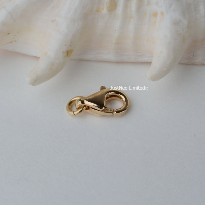 Solid 18k Yellow Gold Clasp Lobster Claw Trigger Bbuckle Au750 18ct oro for necklace bracelet jewelry findings