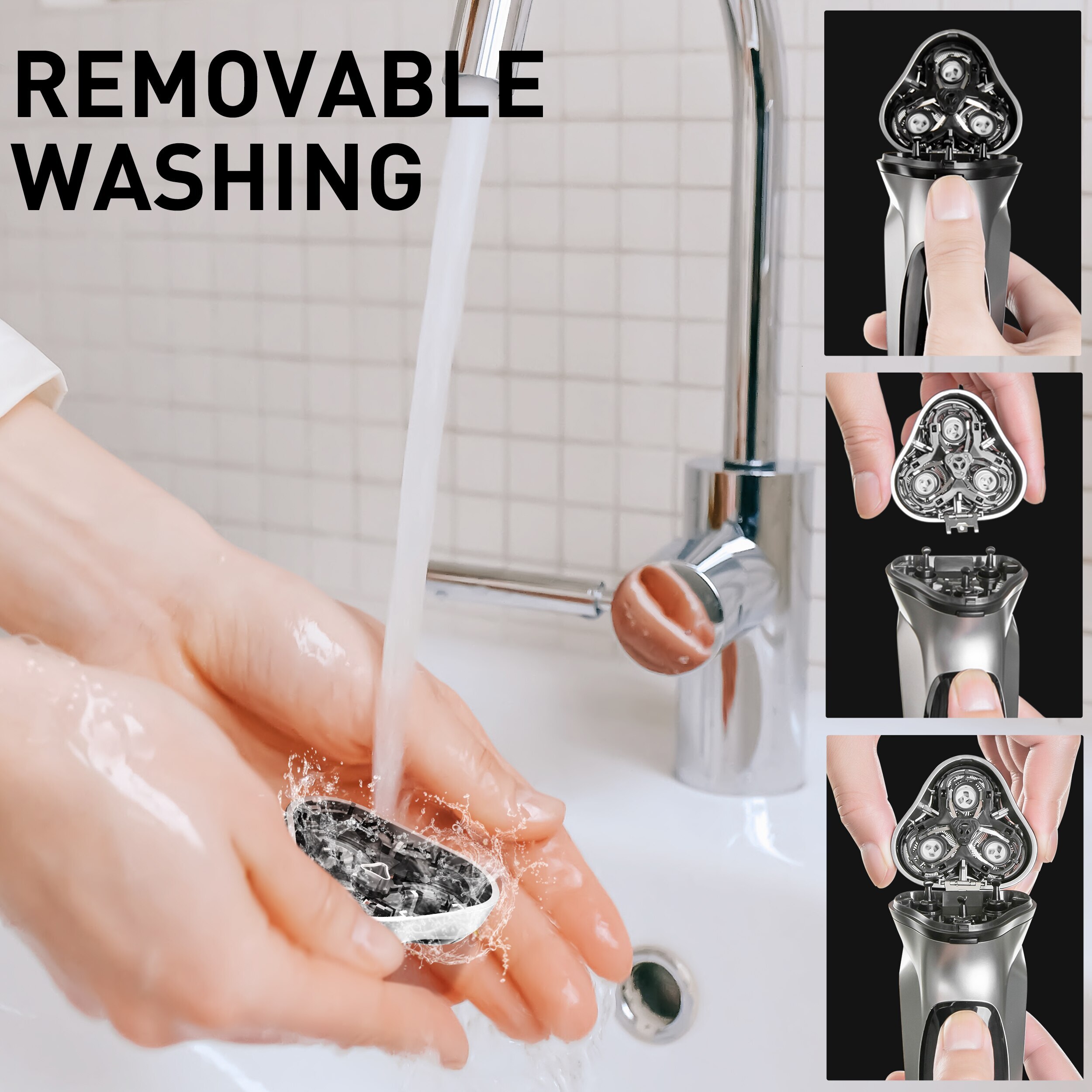 ENCHEN Blackstone Electrical Rotary Shaver for Men 3D Floating Blade Washable Type-C USB Rechargeable Shaving Beard hine F624-39
