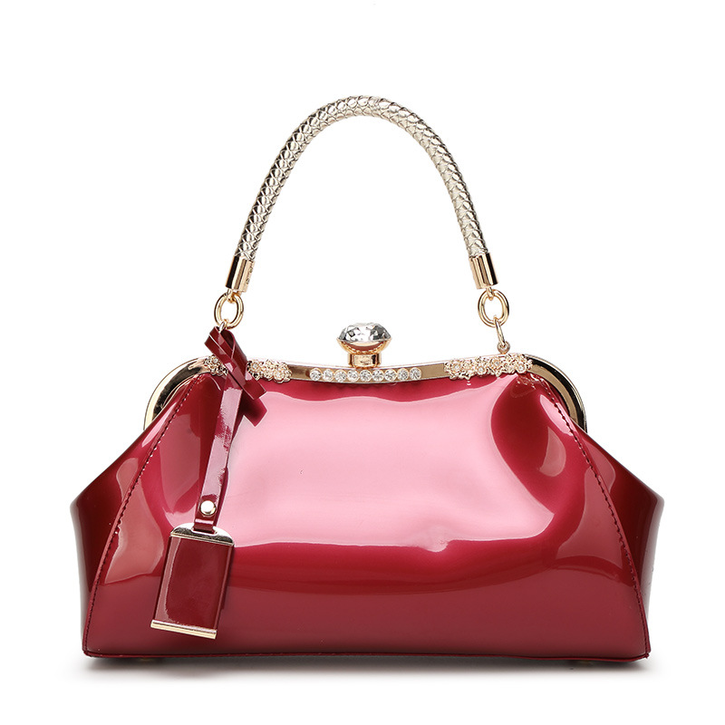 Quality luxury evening lady messenger bag ladies handbags patent leather ladies shoulder bag Ladies clutches Wedding Party Bags