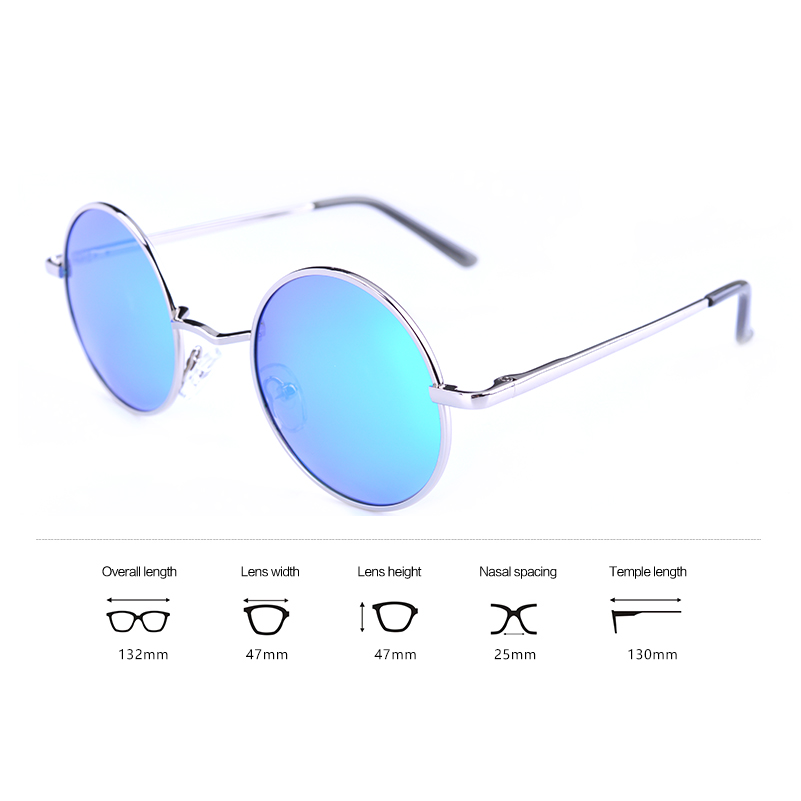 Brand Designer Classic Polarized Round Sunglasses John Women Small Vintage Retro Glasses Men Driving Metal Eyewear Lennon