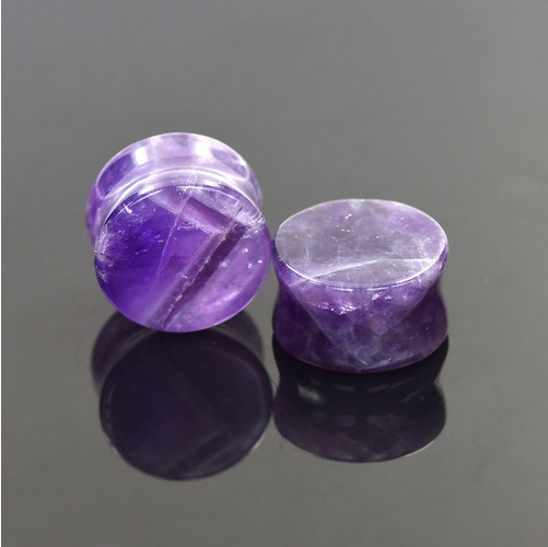 1 PC Purple Natural Stone Organic Flesh Ear Tunnels Ear Plugs Gauges 6-16mm Ear Expander body piercing Tunnels Jewelry Men