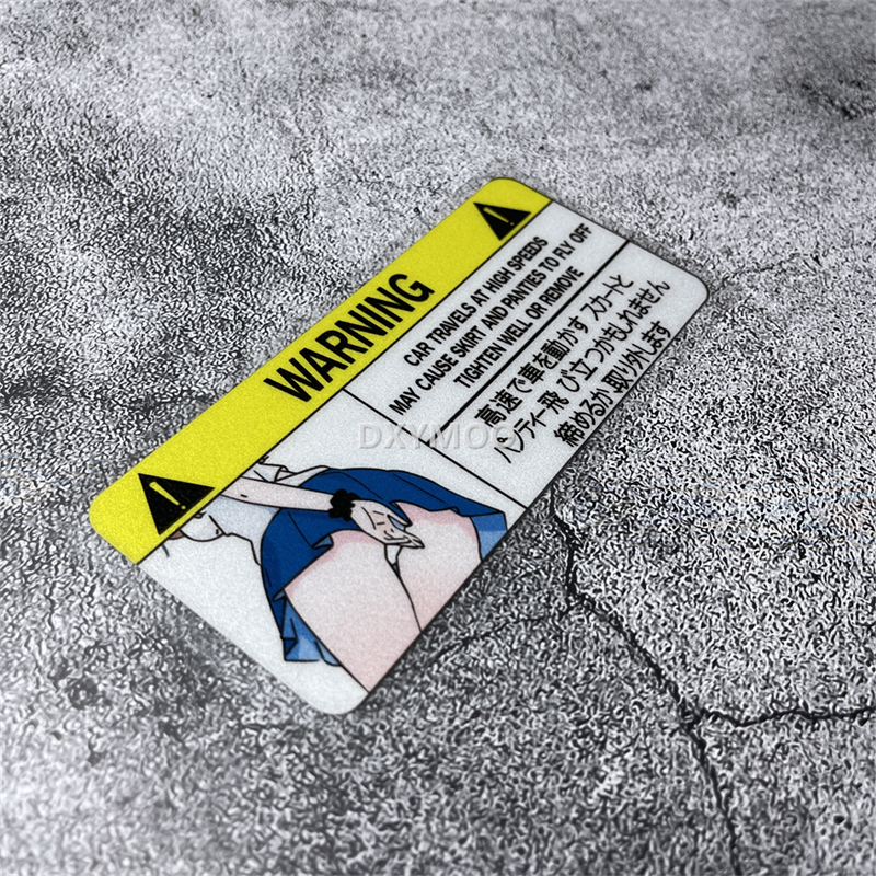 DXYMOO Car Styling Sticker for Warning Speed Anime Girls Airbag Check Auto Triangle Graphic Motorcycle Oil Tank Body Decals