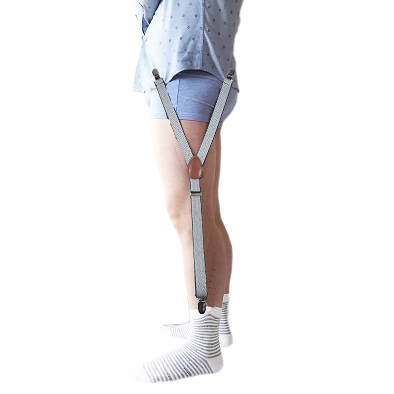 1Pair Y Shape Shirt Stays Garters Military Holder Non-slip Clamps Leg Suspenders 20*600mm 4 Styles