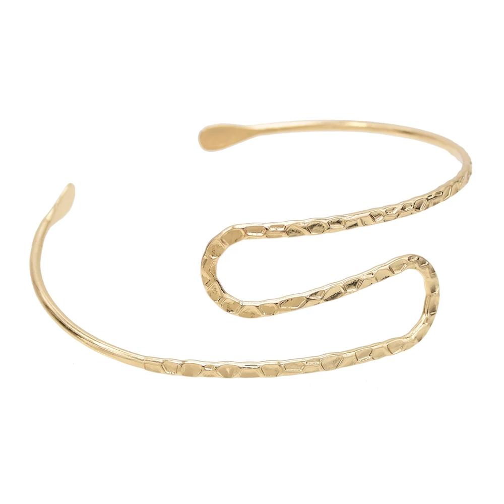 Unique Gold Color Egypt Swirl Snake Arm Cuff Armlet Armband Big Wide Bangle Bracelet Cuff Indian Jewelry Pulseiras Women Men