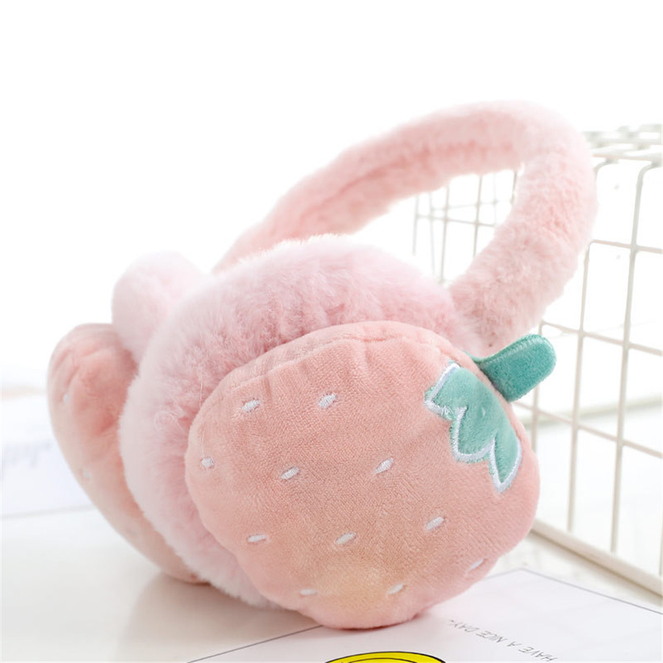 Cute Fruit Earmuffs For Womens Girls Winter Ear Warm Comfortable Skiing Soft Plush Headband Lovely Headphones Earmuffs Children