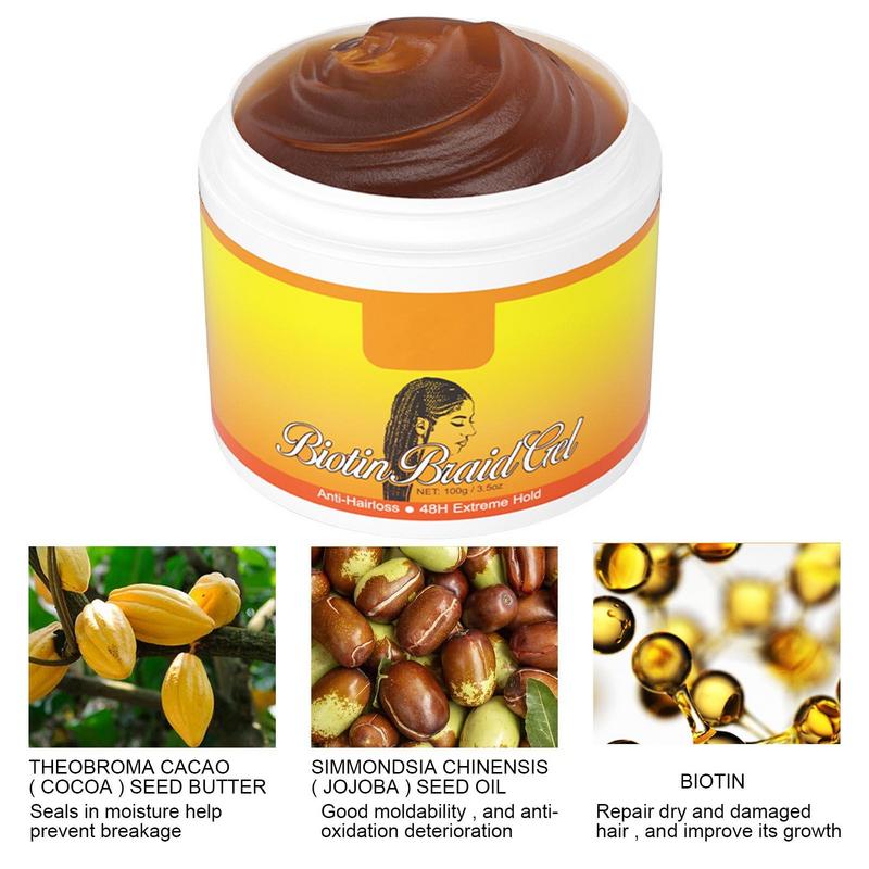 Hair Finishing Gel 100ml Braid Gel Hair Fly Away Tamer 24 Hours Hold Braid Conditioning Gel Edge Styling Wax For Fly Away & Edge