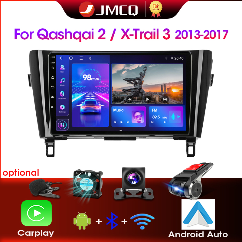 JMCQ 2din Android 12 Car stereo Radio Multimedia Video Player For Nissan Qashqai J11 X-Trail 3 T32 2013-2017 GPS 2 DIN Carplay