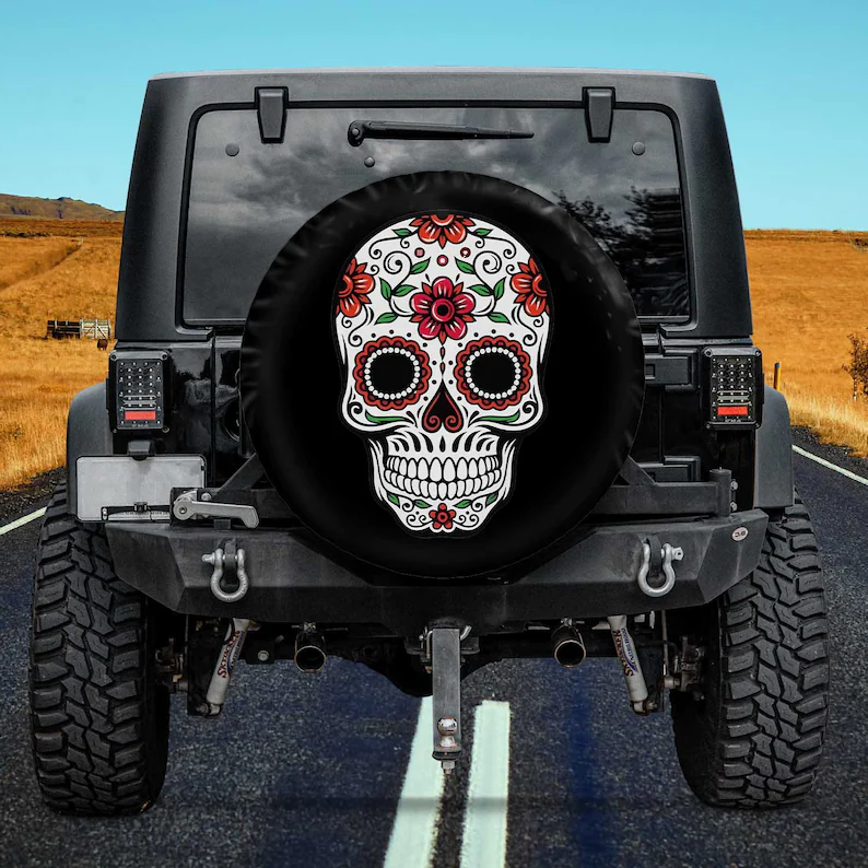Chingona Skull Christmas Gift, Spare Tire COVER CAR For Car, Personalized Tire COVER CAR, Gift For Car Lover