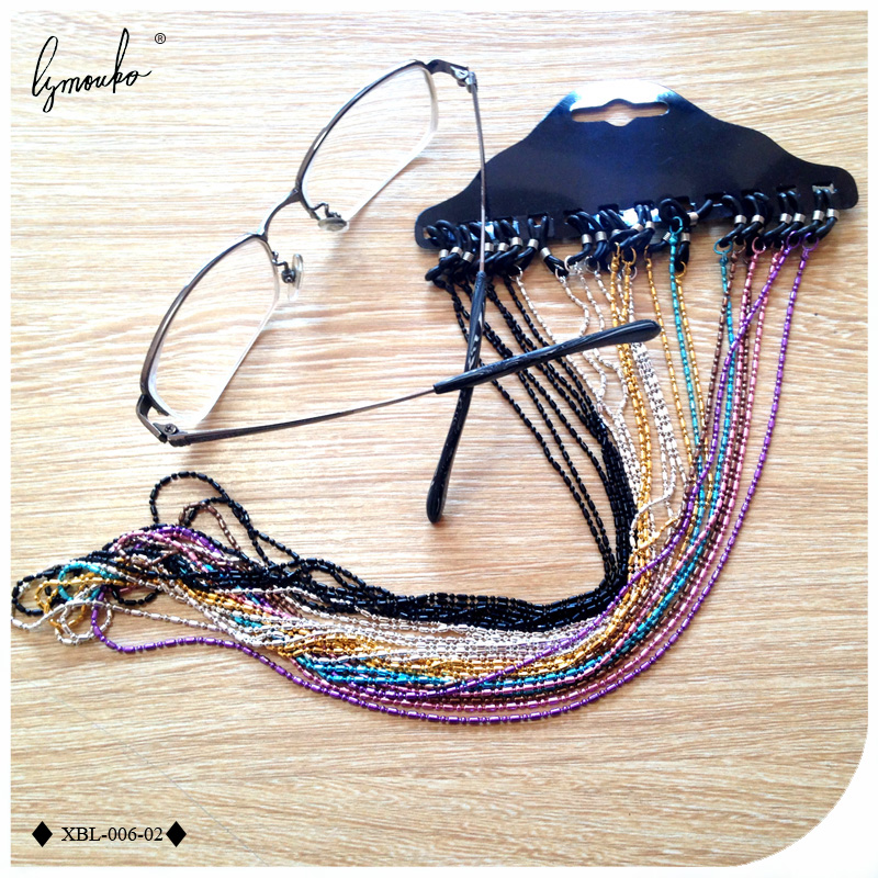 Lymouko 12pcs/Lot Metal Lanyards String of Colorful Beaded Glasses Strong with Sunglasses Holder Neck Cord Non-slip Strap Rope