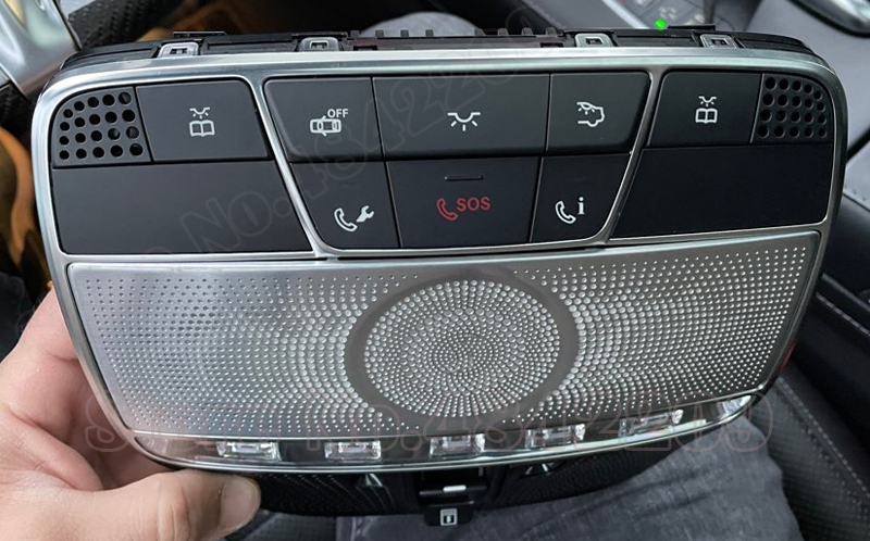Car Ceiling Speaker Air Vent Turbine 3D Tweeter 64-color LED Atmosphere Lamp For Benz E-class W213 Coupe W238 Ambient Light