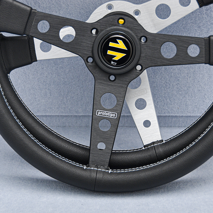 JDM Universal 14inch 350mm Racing Steering Wheel Flat Dish Leather Modified Car Sports Steering Wheel
