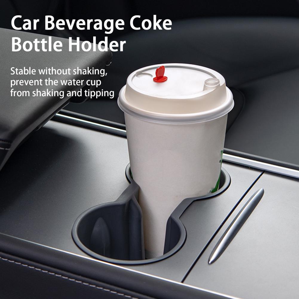Car Bottle Holder Double Hole Car Cup Rack Flexible Practical Center Console Insert Water Cup Holder for Model Y/3