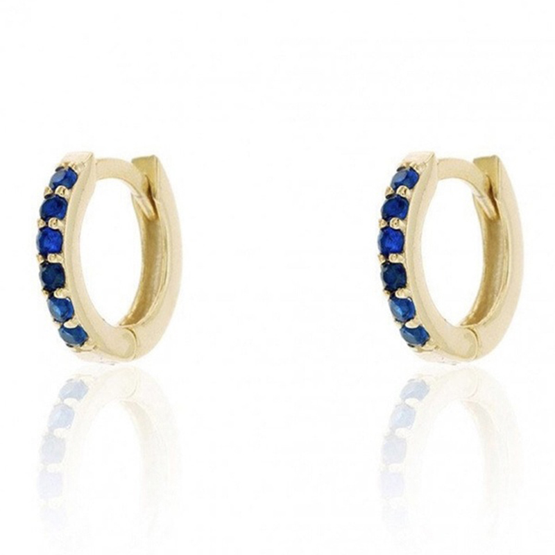 Lovely Girls' Multicolor Zirconia Small Hoop Earrings Minimal Simple Huggies Thin Hoops Tiny Piercing Rainbow Earring Jewelry