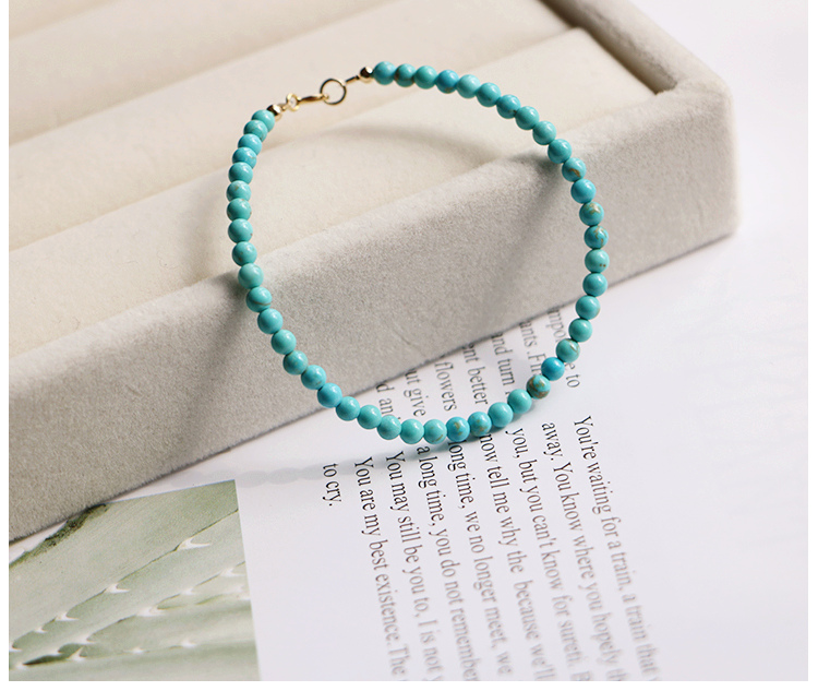 Lily Jewelry Turquoise Bracelet 925 Sterling Silver Clasp Gold color Bracelet Helps Negativity Dropshipping