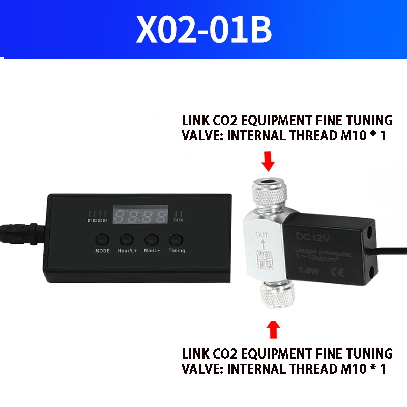 Aquarium CO2 motor valve digital display timing switch display fish tank CO2 generator/pressure reducing valve equipment control