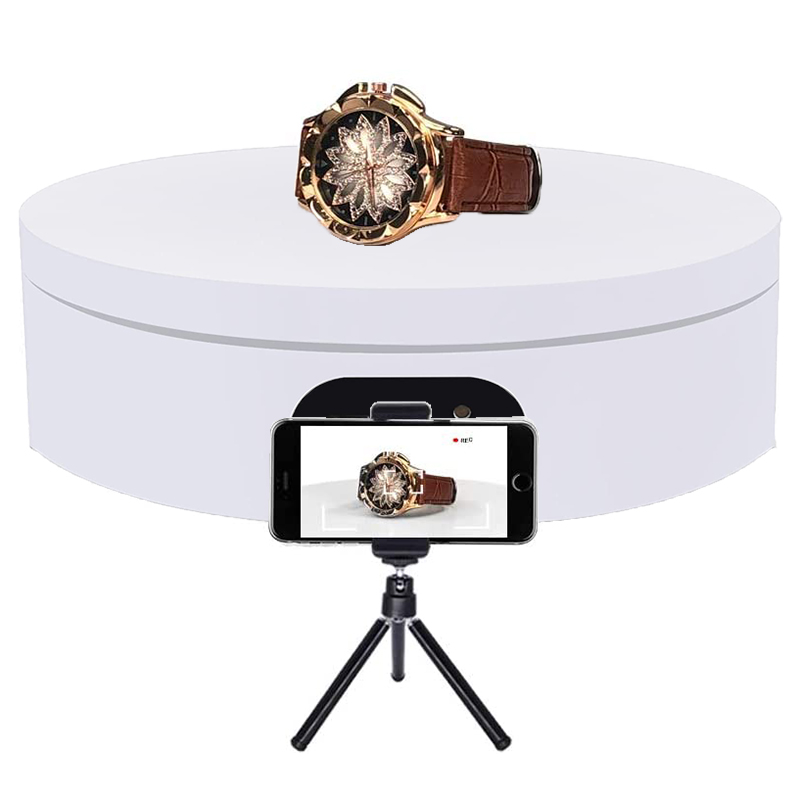 Turner Cup Rotating Display Stand 360 Degree Automatic Mute Rotating Turntable Spinner for Photography Jewelry Shows Display