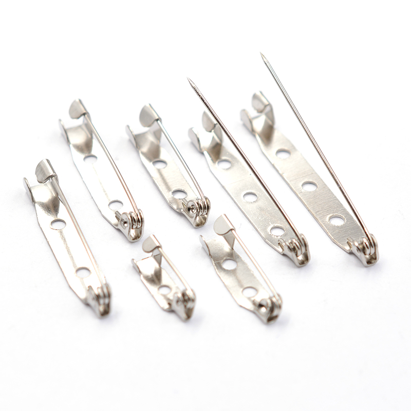 Brooch Clip Base Pins 50pcs Metals Color Blank Lock Brooch Pin Base for Jewelry Making Findings DIY Pick Size 15-40mm Supplies