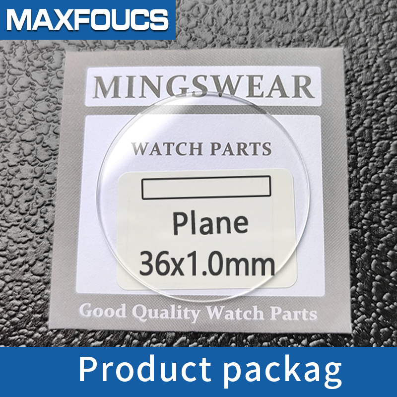 Flat 1.0mm Thick Mineral Crystal Plane Diameter 30~39.5mm Transparent Smooth Round Watch Parts , 1 pieces