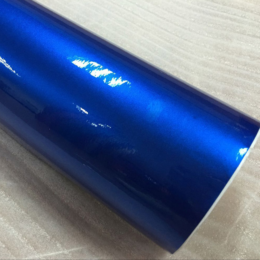 Top quality 10/20/30/40/50/60X152CM/Lot Blue Glossy Metallic Glitter Car Sticker for car wraps Glossy Candy Vinyl Film