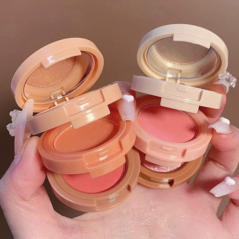 4 In 1 Matte Highlighter Blush Palette Pearly Blush Shiny Silkworm Eyeshadow Shimme Brighten Face Contour Powder Makeup Palette 240624