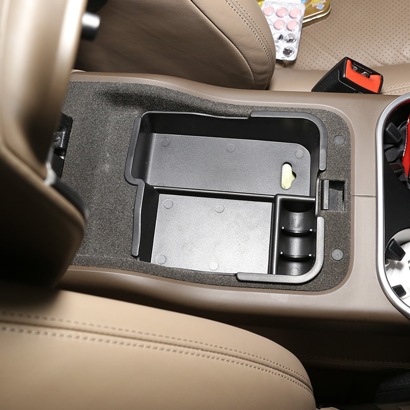 For Porsche Cayenne 2011-2020 Car Central Armrest Storage Box Glove Pallet ABS Black Auto Interior Stowing Tidying Accessories