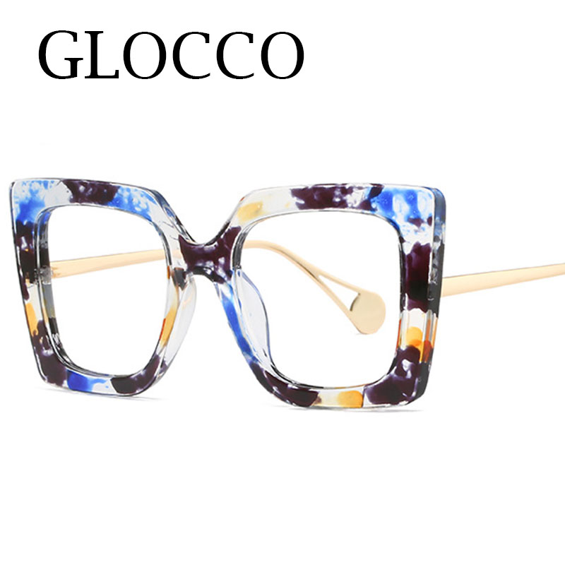 Elegant Clear Green Leopard Reading Glasses Women Oversized Square Eyeglasses Blue Light Blocking Glasses For Computer Wives +2