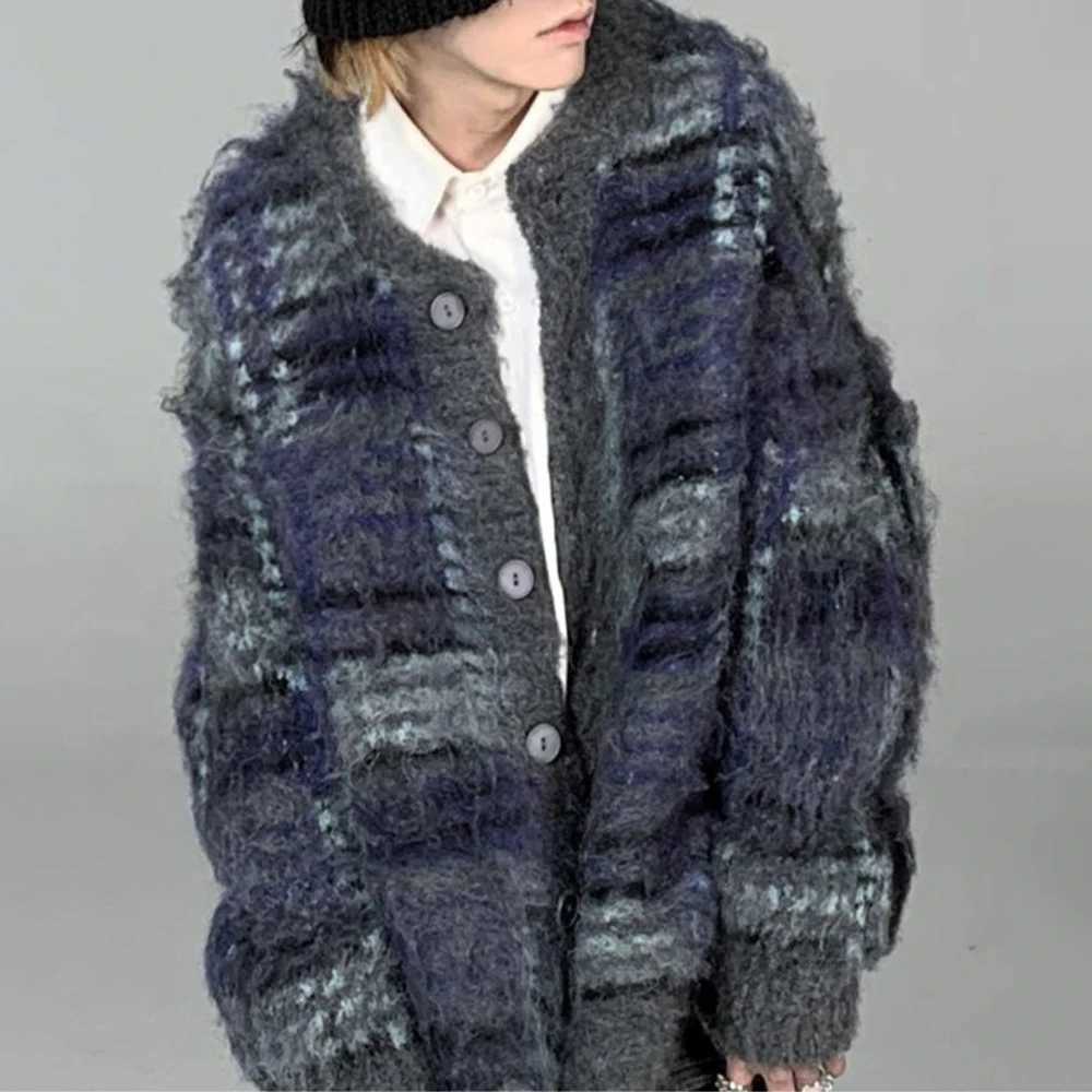 Men's Sweaters Mens Y2k contrasting color cardigan casual knit sweater autumn genderless fashion youth personality loose jacket unisex Y24062289W